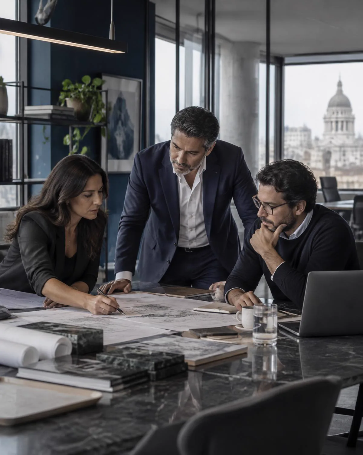 Equipo coordinando su trabajo