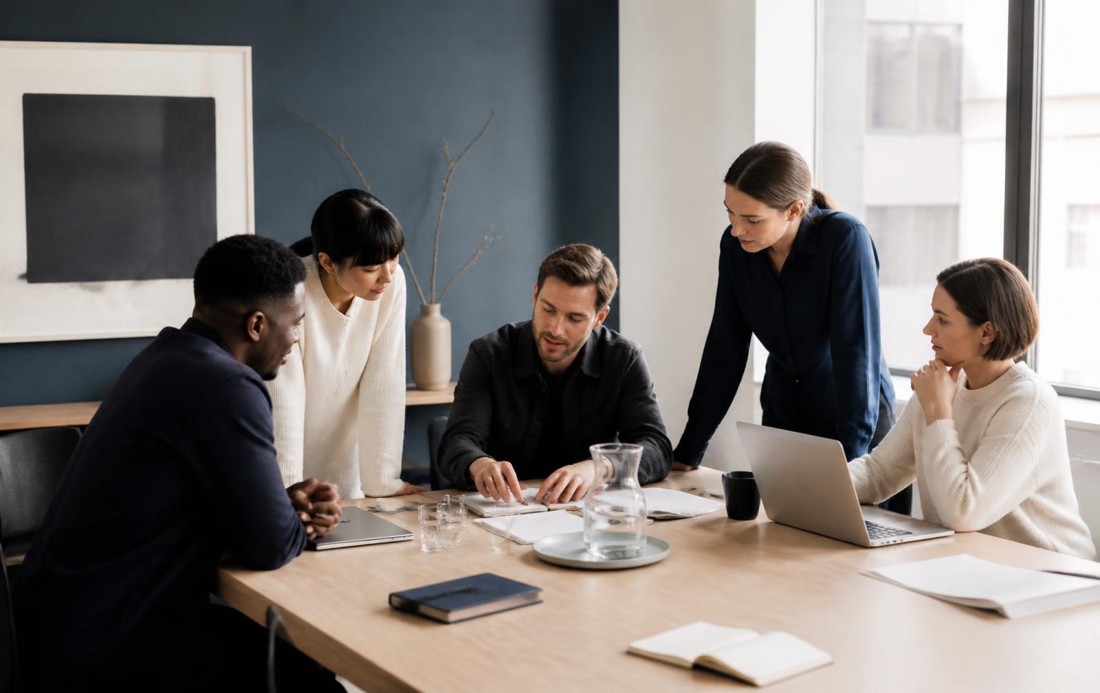 Equipo de trabajo revisando indicadores comerciales